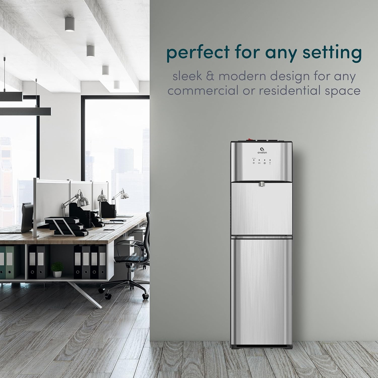 Limited Edition Self Cleaning Water Cooler Water Dispenser - 3 Temperature Settings - Hot, Cold & Room Water, Durable Stainless Steel Construction, Bottom Loading - UL Listed-Avalon
