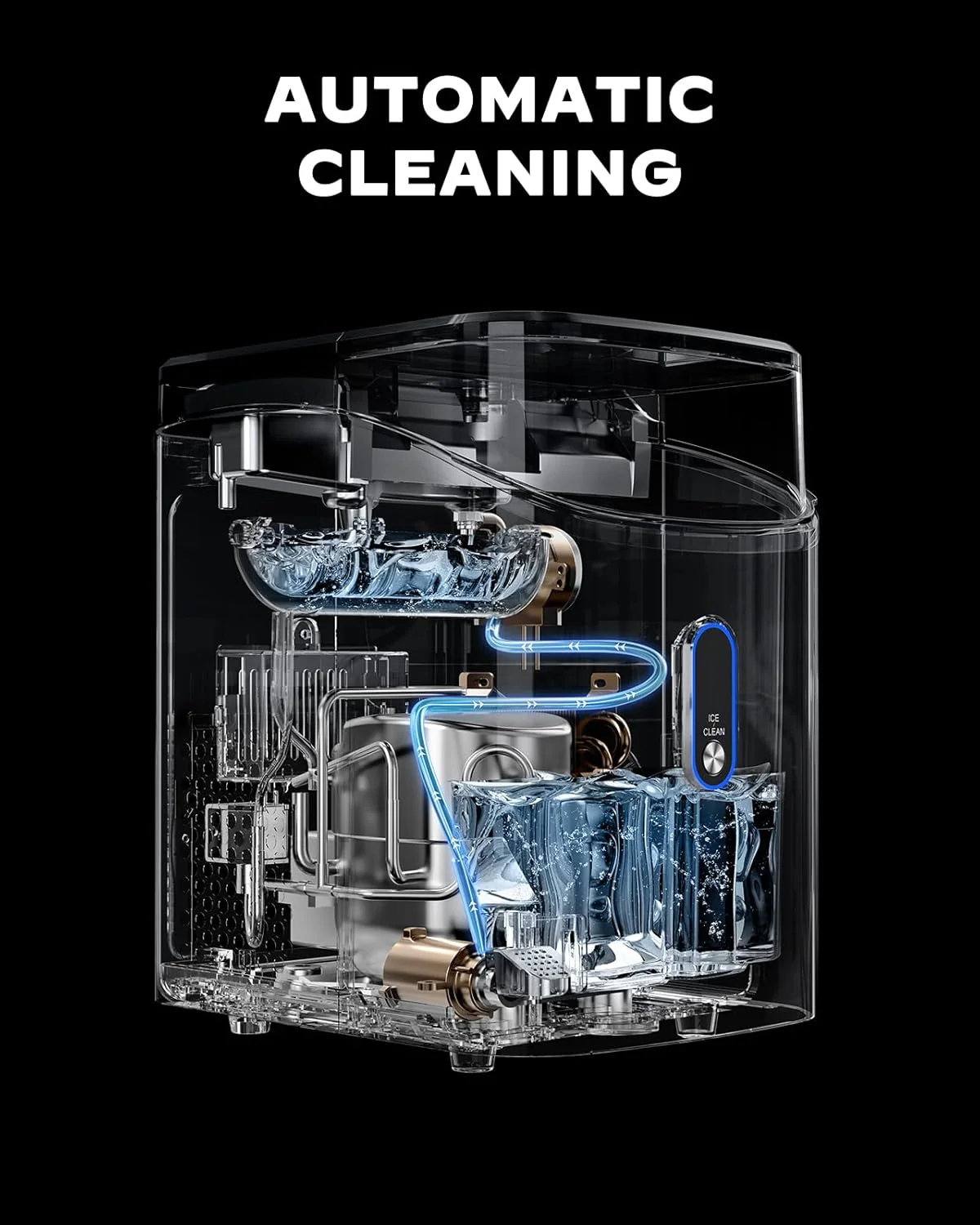 Nugget Ice Maker Countertop Pebble Ice Maker with Soft Chewable Ice