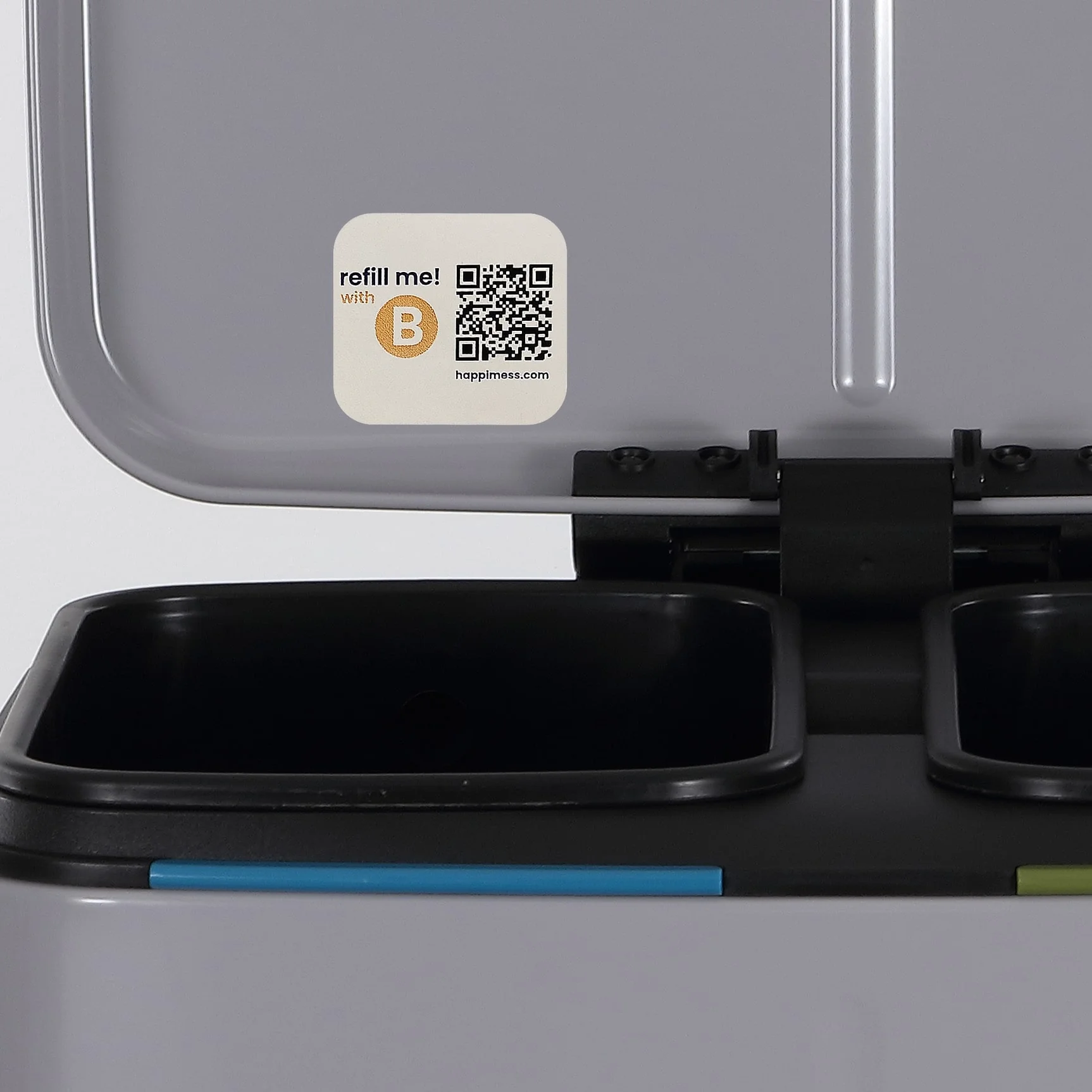 happimess 10.6-Gallon Double Bucket Trash Can with Soft Close Lid