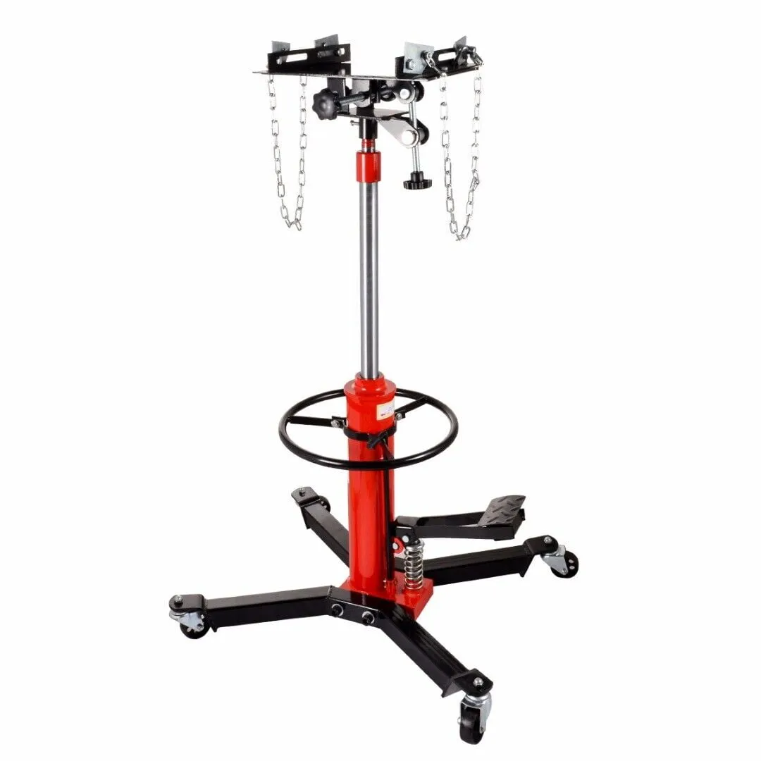Hydraulic Car Transmission Jack Vertical Lift,1660 Pounds,360掳Rotating Wheel Lift,Red