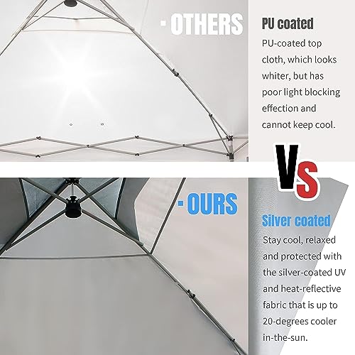 2025 Crown Shades 10*10 Pop up Canopy Outside Canopy, Patented One Push Tent Canopy with Wheeled Carry Bag