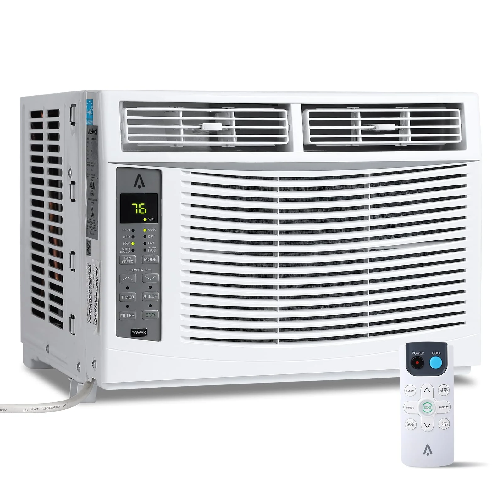 Window Air Conditioner With Reusable Filter & Controls, 6000 BTU 115V~, Suitable for 250 Sq.