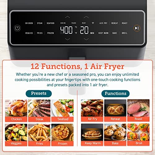 Air Fryer 6.8Qt, Dual Blaze with 360 ThermoIQ Tech