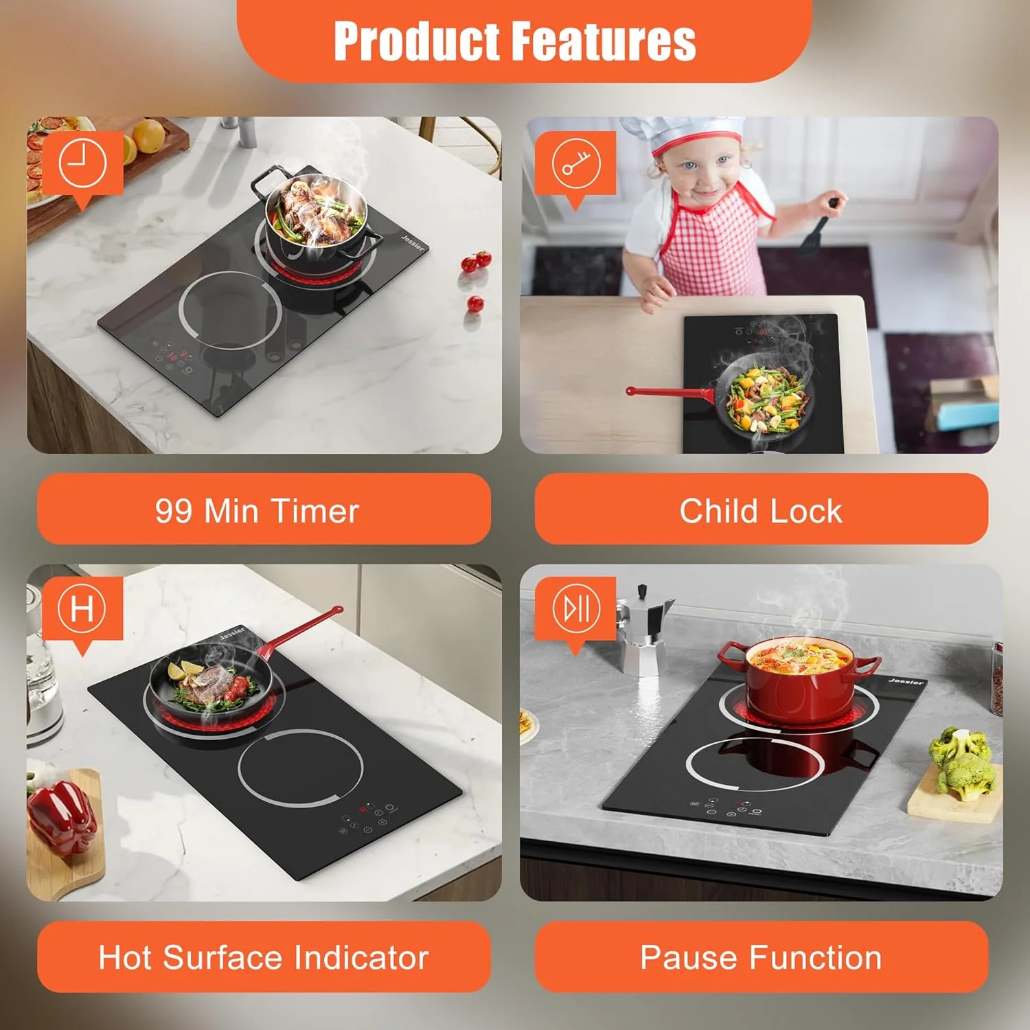 Electric Cooktop 30 Inch - 5 Burners Built-in Ceramic Cooktop, 30