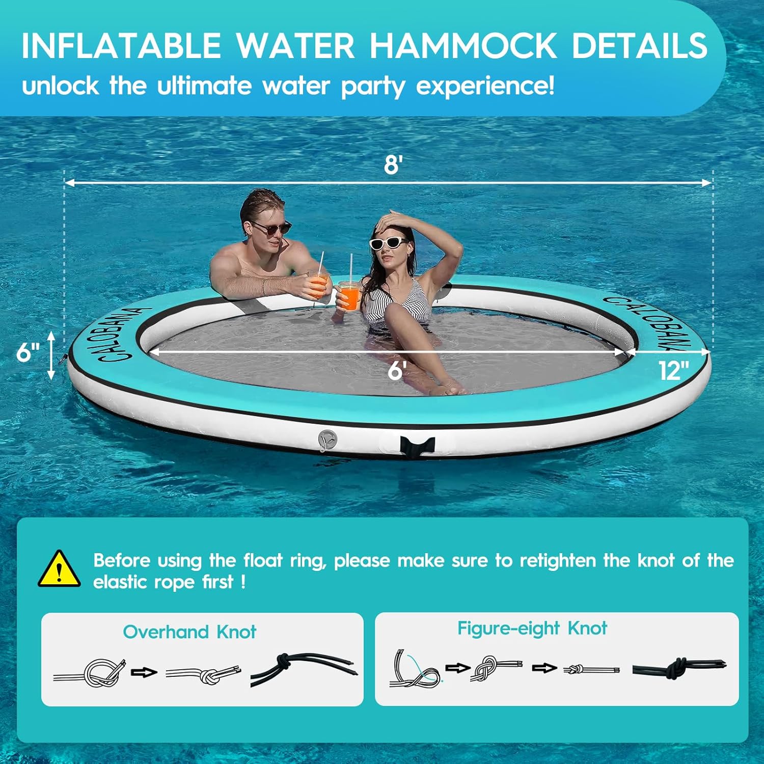 Round Floating Ring Hammock - Heavy Duty Inflatable Raft