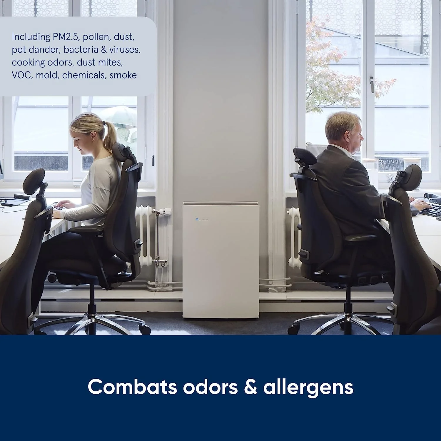 2025 BLUEAIR Pro Air Purifier for Allergies Mold Smoke Dust Removal in XL Office Spaces and Lobbies, Pro XL, White