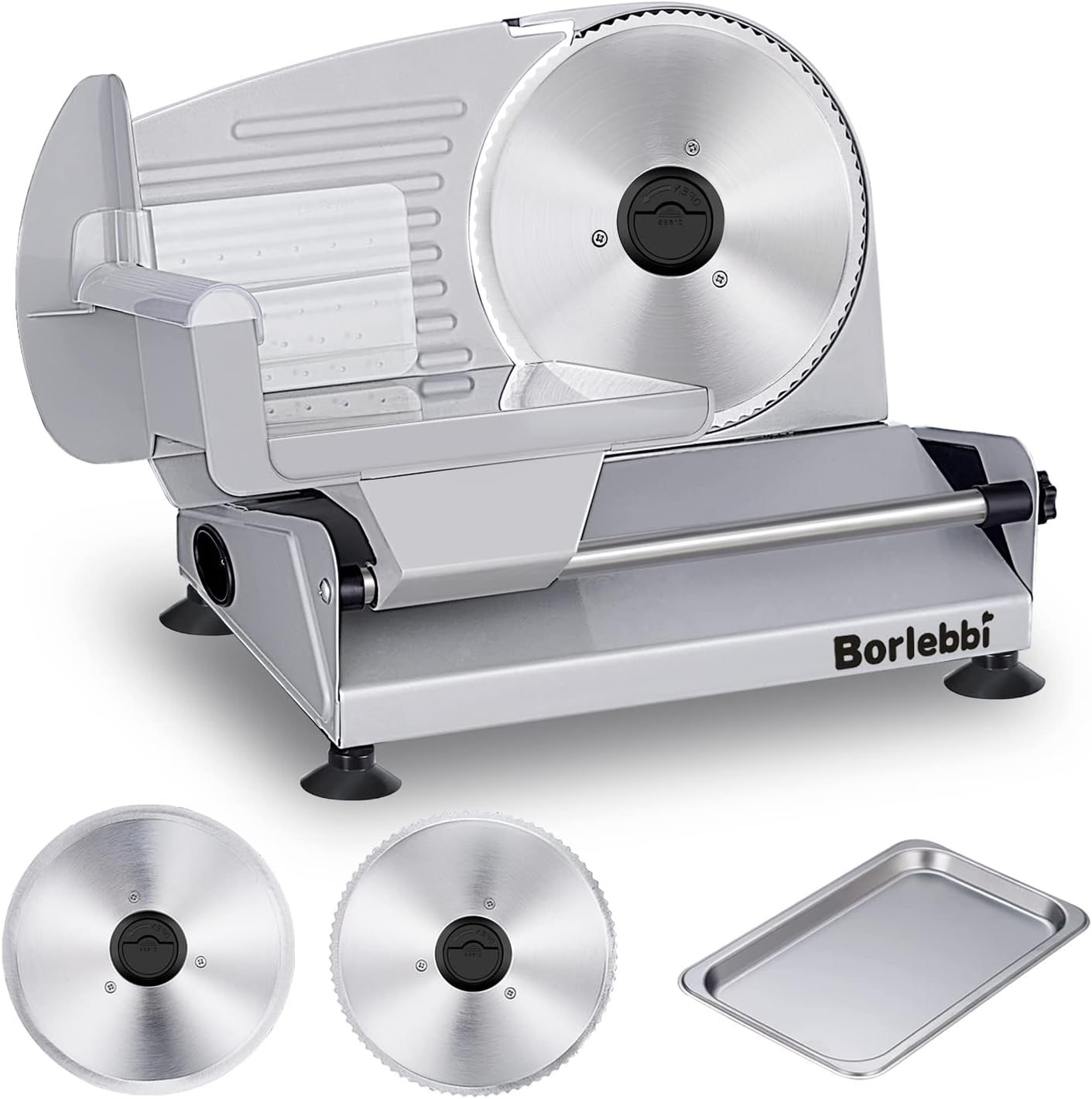 Meat Slicer, 200W Electric Food Slicer with Two Removable 7.5