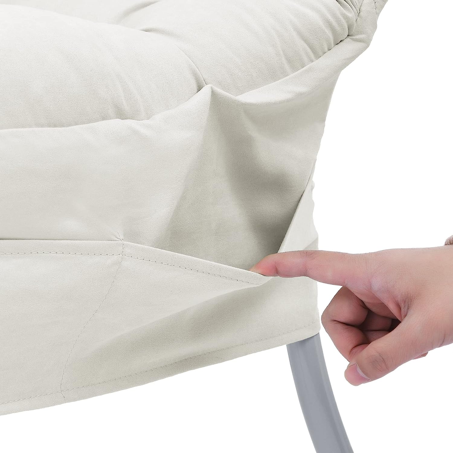 2025 Living and More High Back Sofa Chair, Modern Fabric Lazy Chair, Accent Contemporary Lounge Chair, Cool Grey