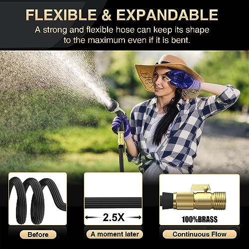 Expandable Garden Hose 100ft - New Patented Water Hose with 40 Layers of Innovative Nano Rubber