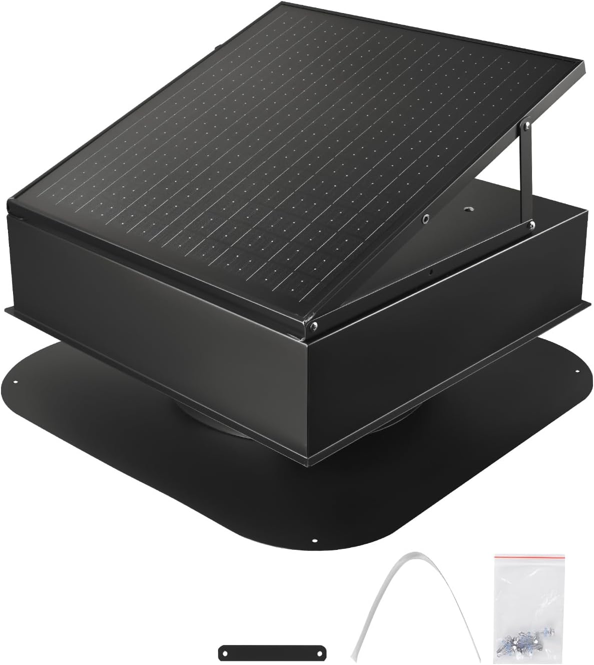 Roof attic exhaust fan, 50-watt intelligent solar roof ventilation fan, equipped with thermostat, remote control, 3000 cubic feet per minute airflow, built-in smoke sensor and automatic stop function (for cooling and dehumidification)