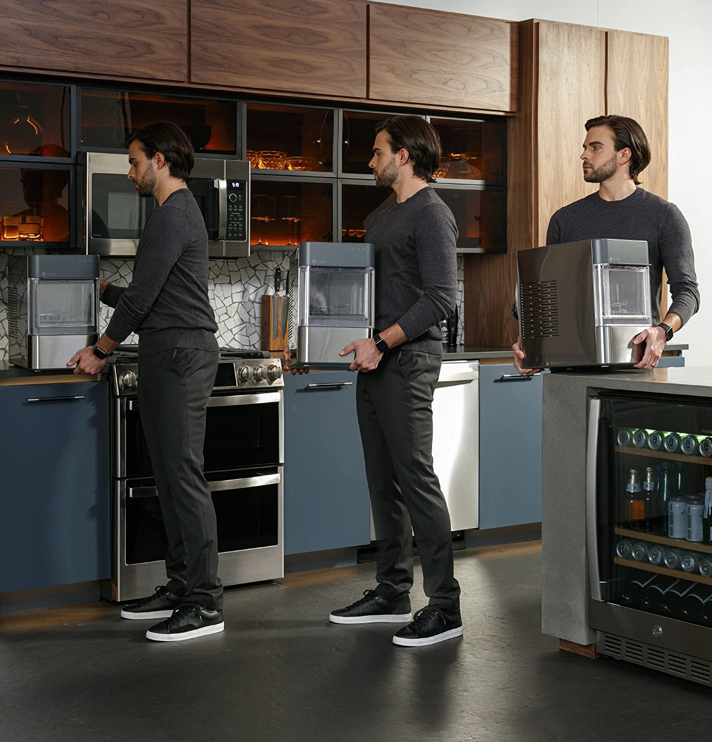 Profile Opal 2.0 | Countertop Nugget Ice Maker | Ice Machine with WiFi Connectivity | Smart Home Kitchen Essentials | Black Stainless