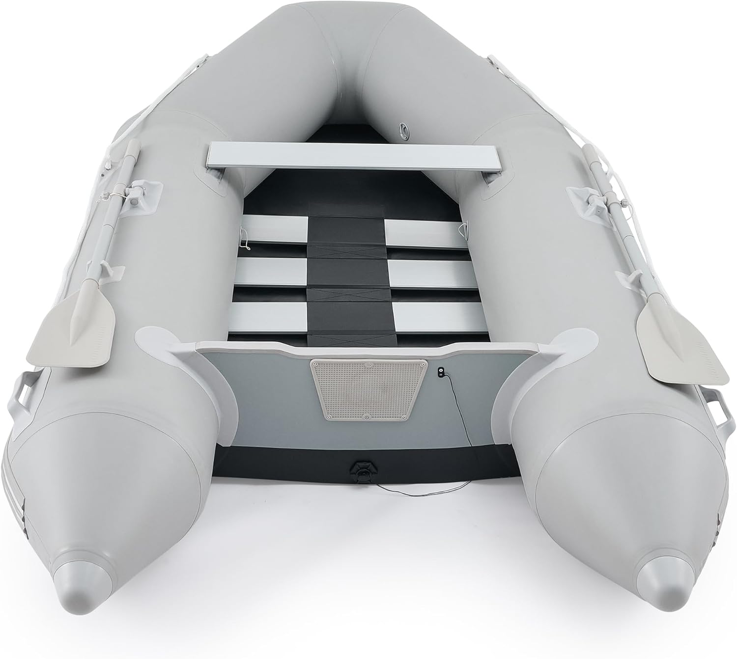 CREWORKS 7.5ft Inflatable Dinghy Boat, 2 Person 660lb Transom Sport Tender Boat with Pump Aluminum Oars Floor, Heavy Duty Inflatable Raft Kayak for Adults