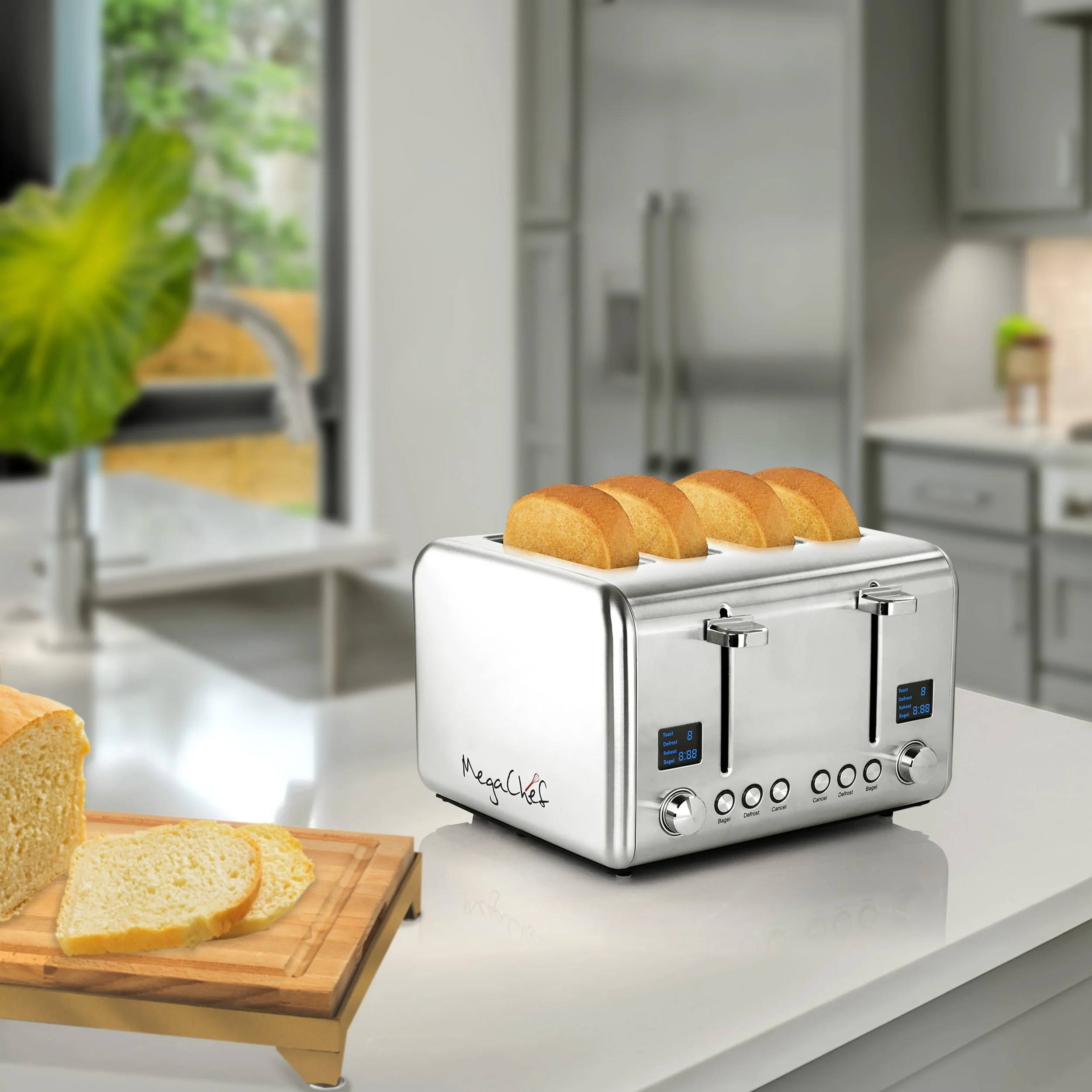 4 Slice Toaster in Stainless Steel Silver