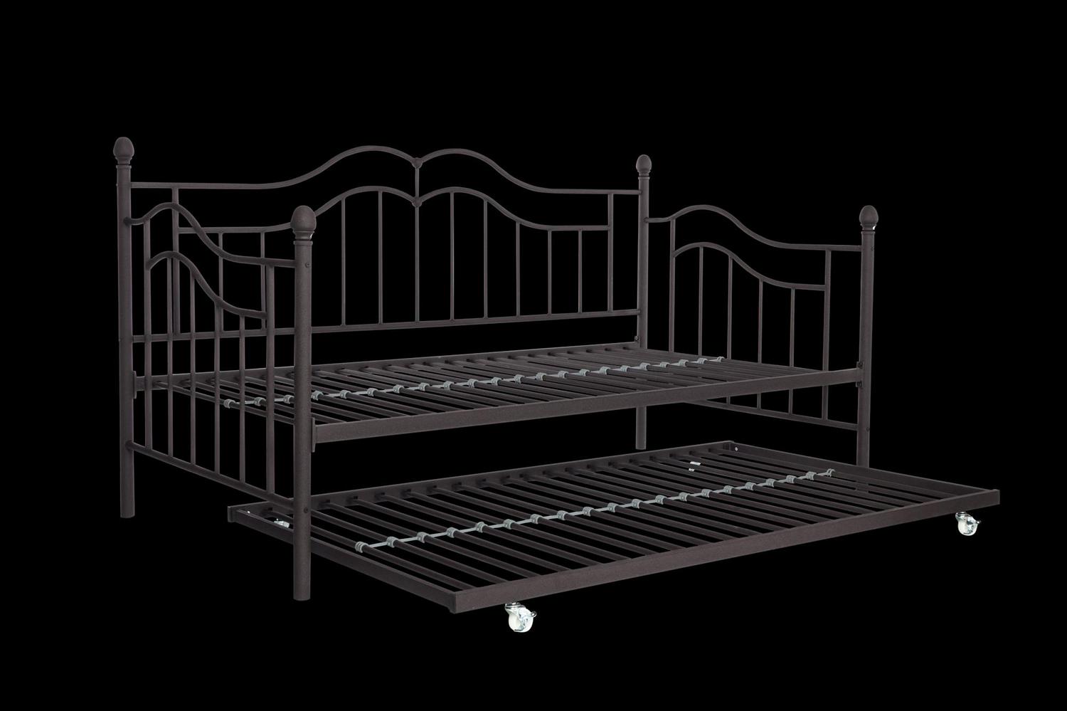 Desert Fields Tokyo Metal Daybed And Trundle, Twin/Twin Size Frame, Bronze