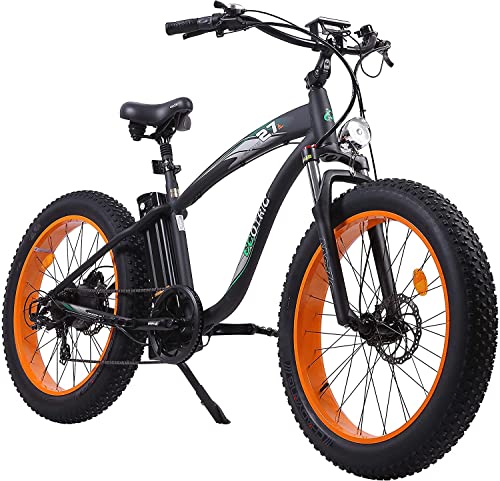 2025 750W Electric Bike 26′′ Fat Tire Adult Electric Bicycles 48V 13AH Removable Lithium Battery Ebike with Suspension Fork Aluminium Frame Beach Snow Mountain E-Bike for Adults
