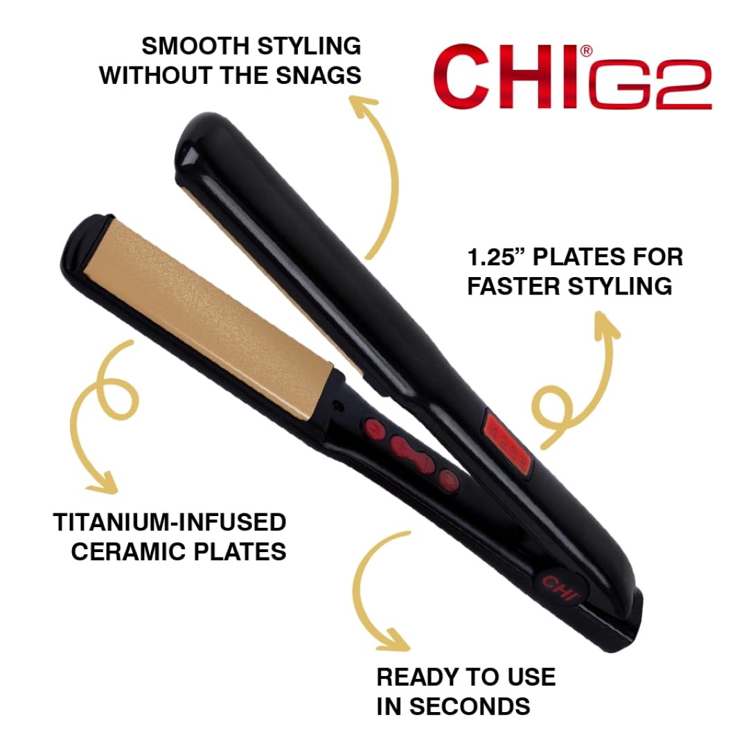 CHI G2 Flat Iron, Hair Straightener For A Smooth Finish