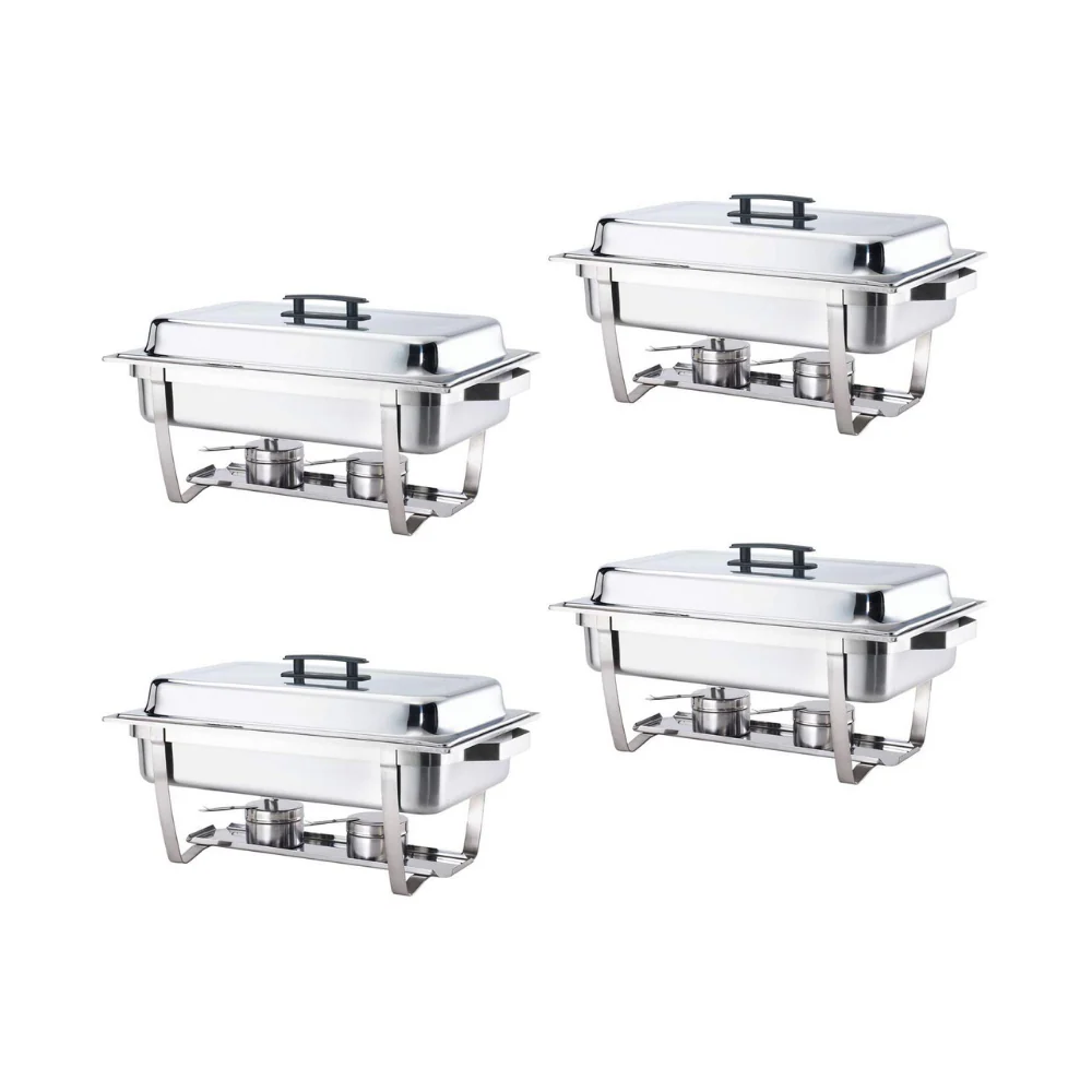 4 Pack 8 Quart Stainless Steel Chafing Dish