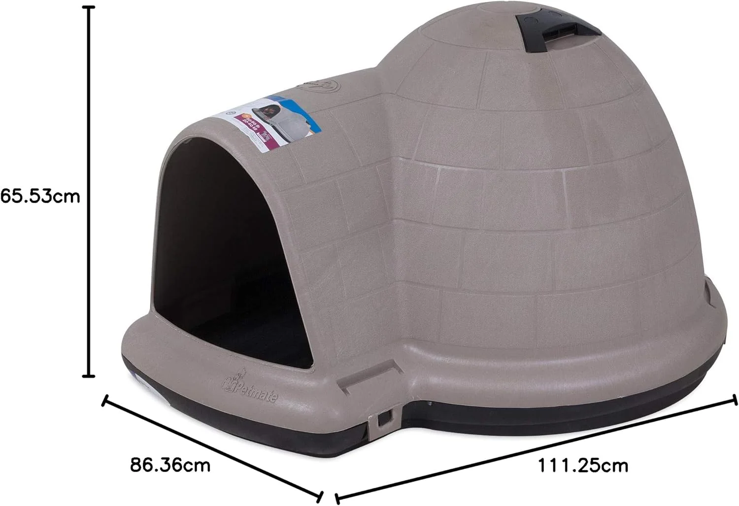 2025 Petmate Indigo Dog House (Igloo Dog House, Made in USA with 90% Recycled Materials, All-Weather Protection Pet Shelter) for XL Dogs -90 to 125 pounds, Made in USA