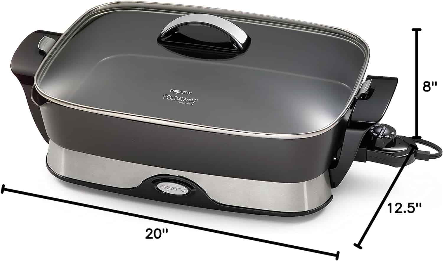 06857 16-inch Electric Foldaway Skillet, Black