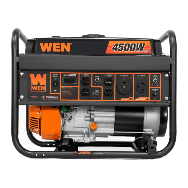 WEN GN4500 4500-Watt 212cc Transfer Switch and RV-Ready Portable Generator, CARB Compliant, Orange/Black