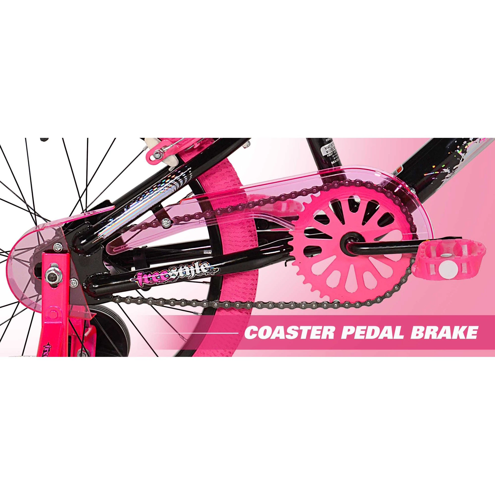 Kent 18 In. Sparkles Girl's Bike, Black and Pink