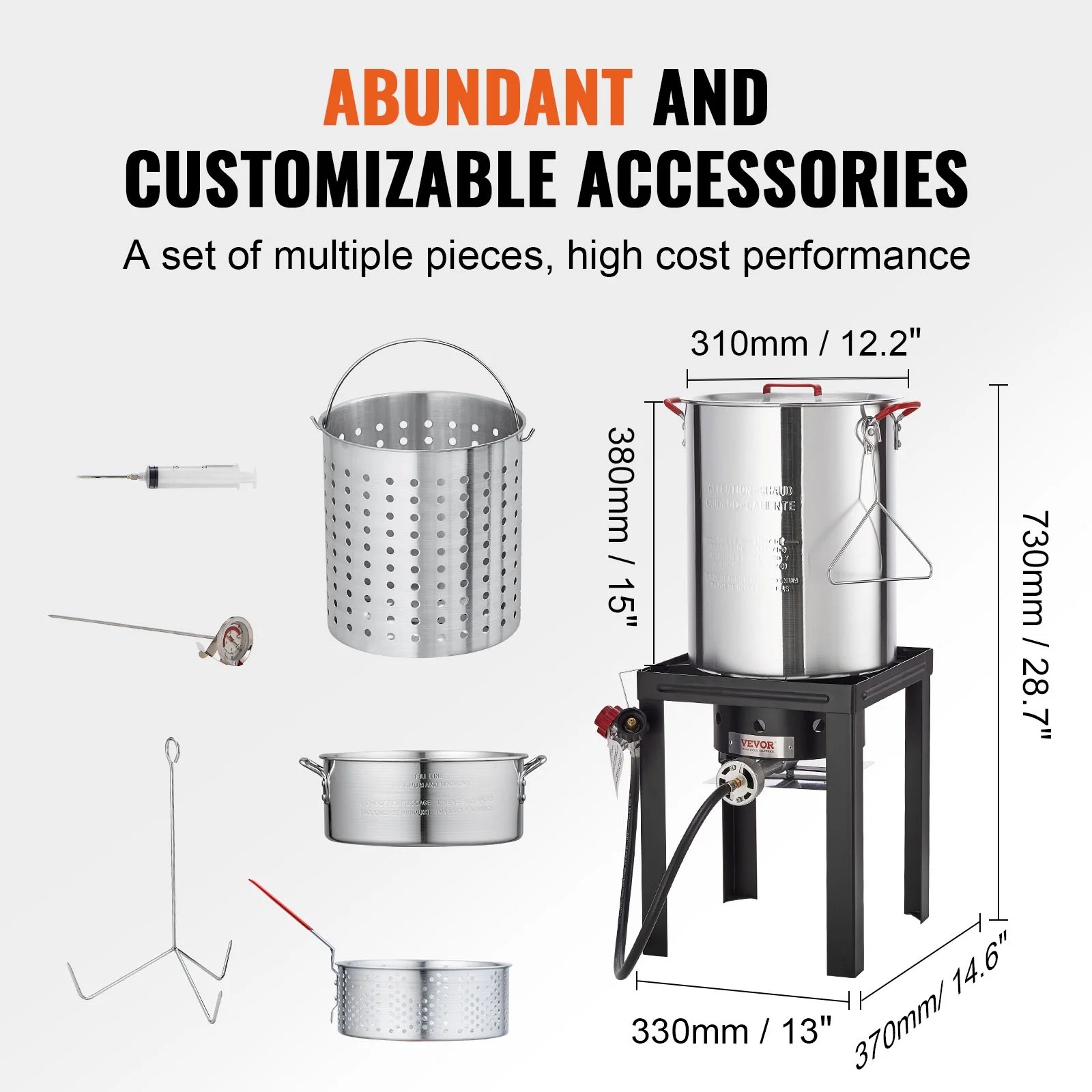 KFFKFF 30 qt 54,000 BTU Aluminum Turkey Fryer