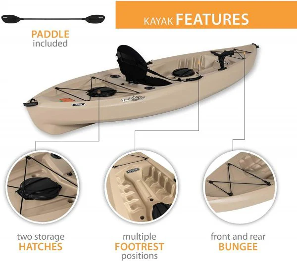2025 Lifetime 90806 Tamarack Angler 100 Fishing Kayak C 2 Pack (Paddles Included)