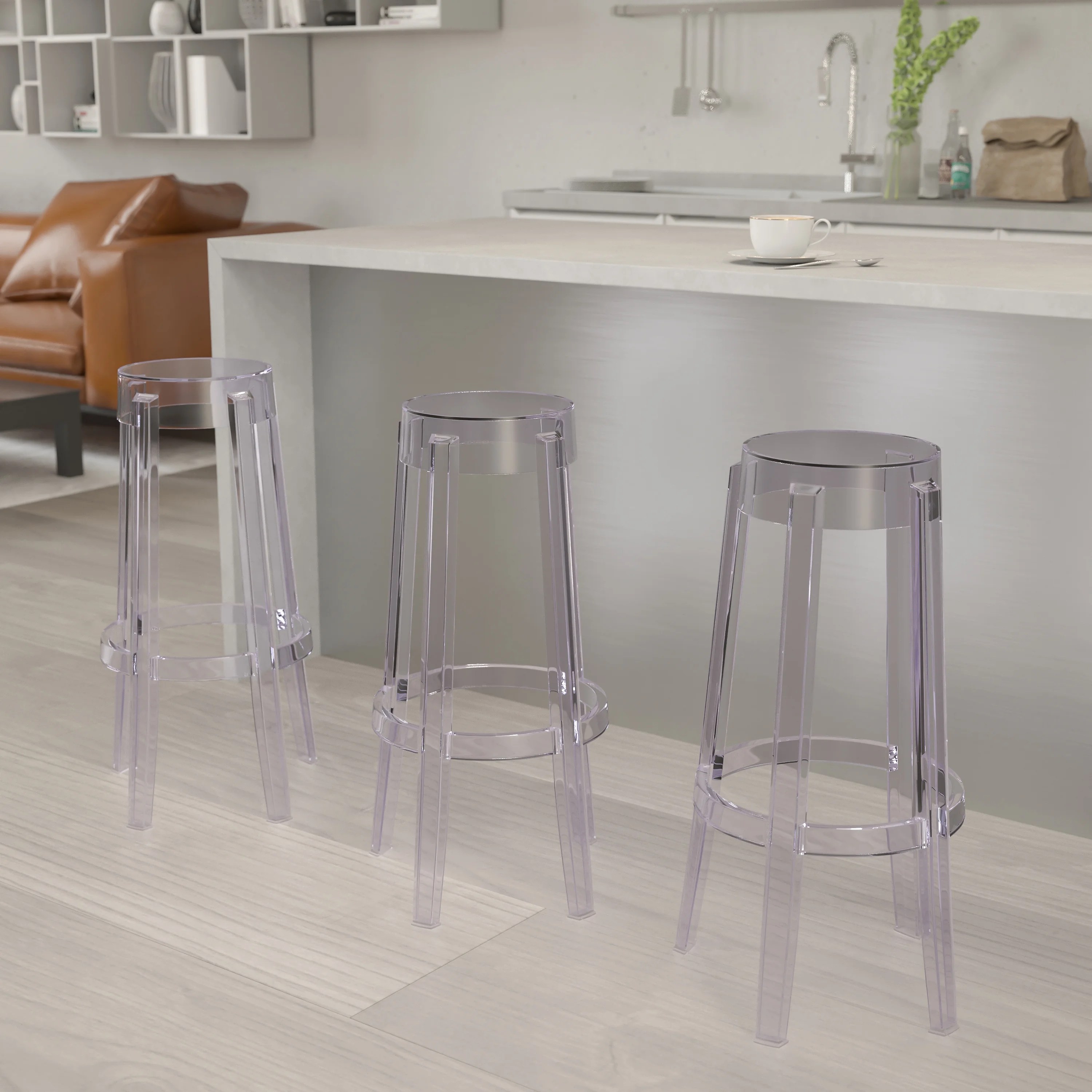 Flash Furniture Laney 29.75” High Transparent Barstool