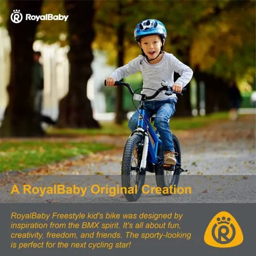 Royalbaby Kids Bike Freestyle BMX Bicycle with Training Wheels Kickstand
