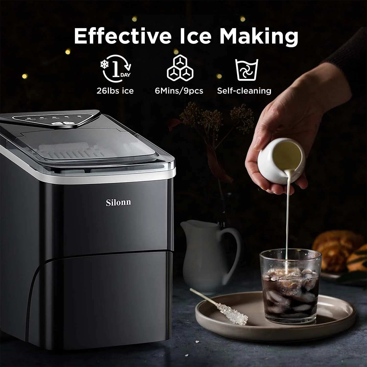 Ice Maker Countertop Silonn Chewable Pellet Ice Machine