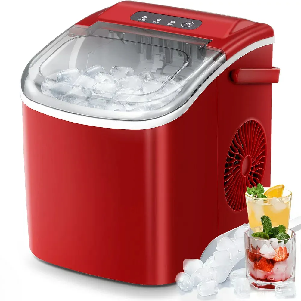 KISSAIR Portable Countertop Ice Maker Machine, 26Lbs/24H, 9 Ice Cubes Ready in 6 Mins