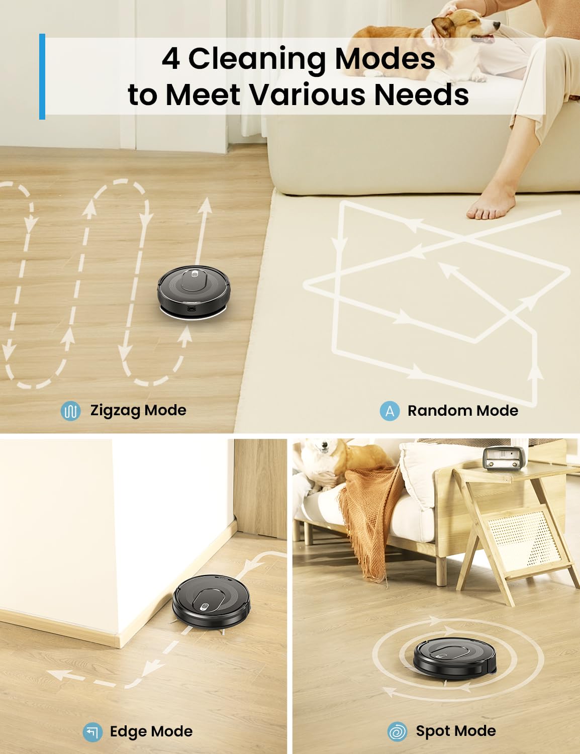 PSUK W7 Robot Vacuum and Mop Combo with Watertank