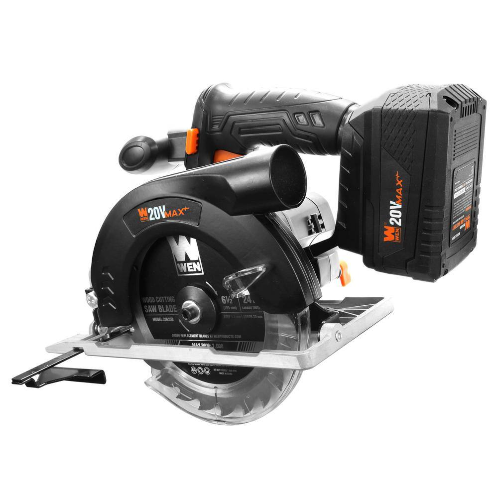 20625 20-Volt Max 6.5 in. Cordless Circular Saw with 4.0 Ah Lithium-Ion Battery and Charger