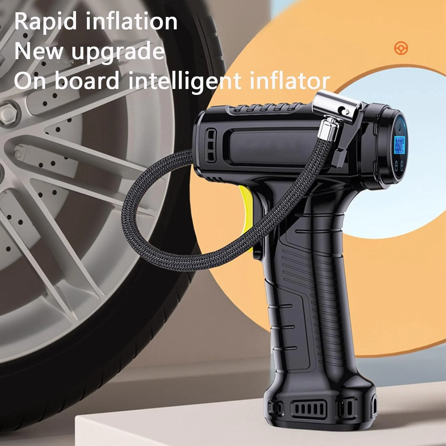 2025 Tire Inflator Pump with Emergency LED Light - 12V