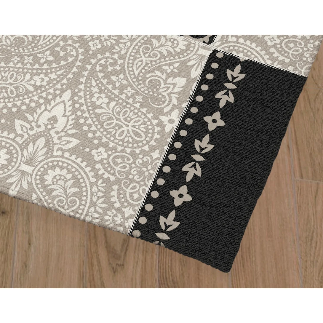 CHECKER PATCH CHARCOAL Kitchen Mat By Kavka Designs