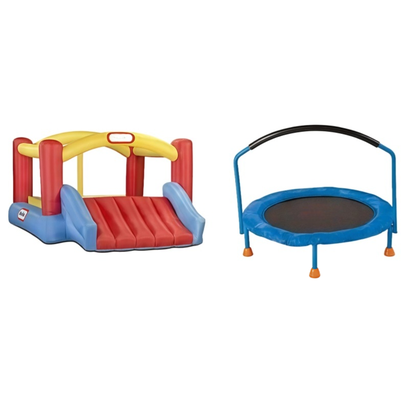 Jump 'n Slide Bouncer - Inflatable Jumper Bounce House Plus Heavy Duty Blower With GFCI, Stakes