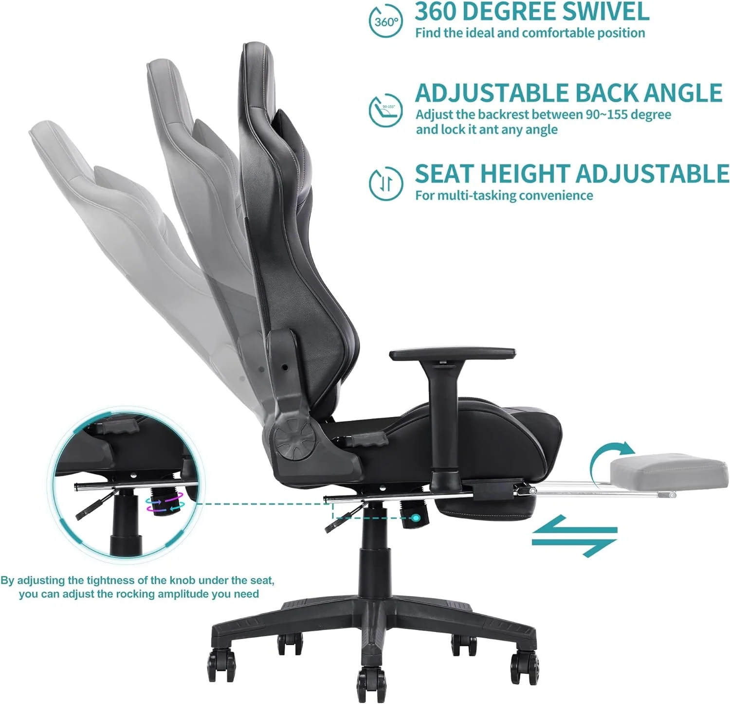 2025 Classic PU Leather Large and Tall Ergonomic Computer Chair