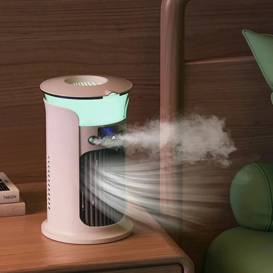 Mini Portable Air Conditioner with LED Light and Humidifier