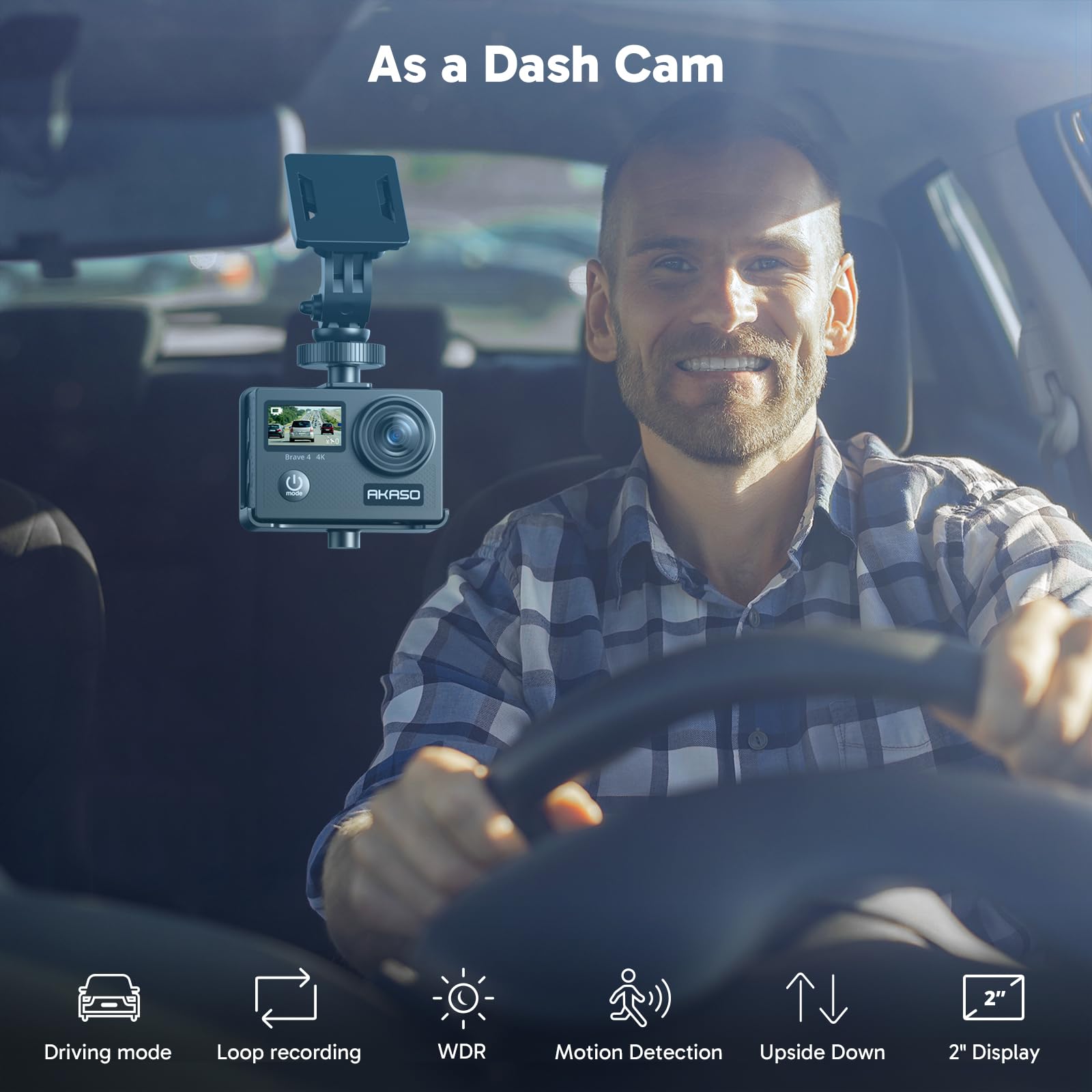 AKASO Brave 4 Action Camera 4K 30fps with 64GB MicroSD U3 Card