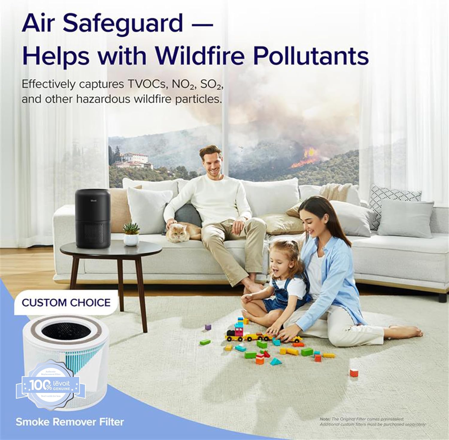 Air Purifier for Home Allergies Pets Hair in Bedroom & Standing Fan for Bedroom, 82ft CirculAir 120° Oscillating Fan