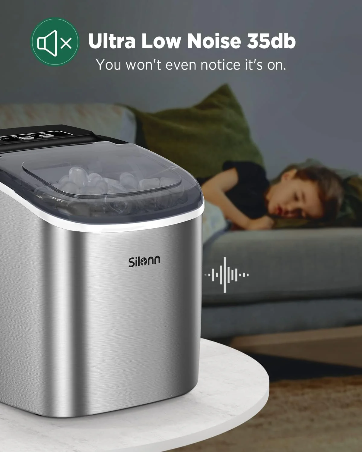 Nugget Ice Maker Countertop Pebble Ice Maker with Soft Chewable Ice