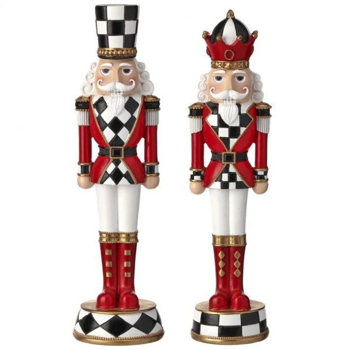 2025 Regency Black, White Checkered Nutcracker on Base MTX73310