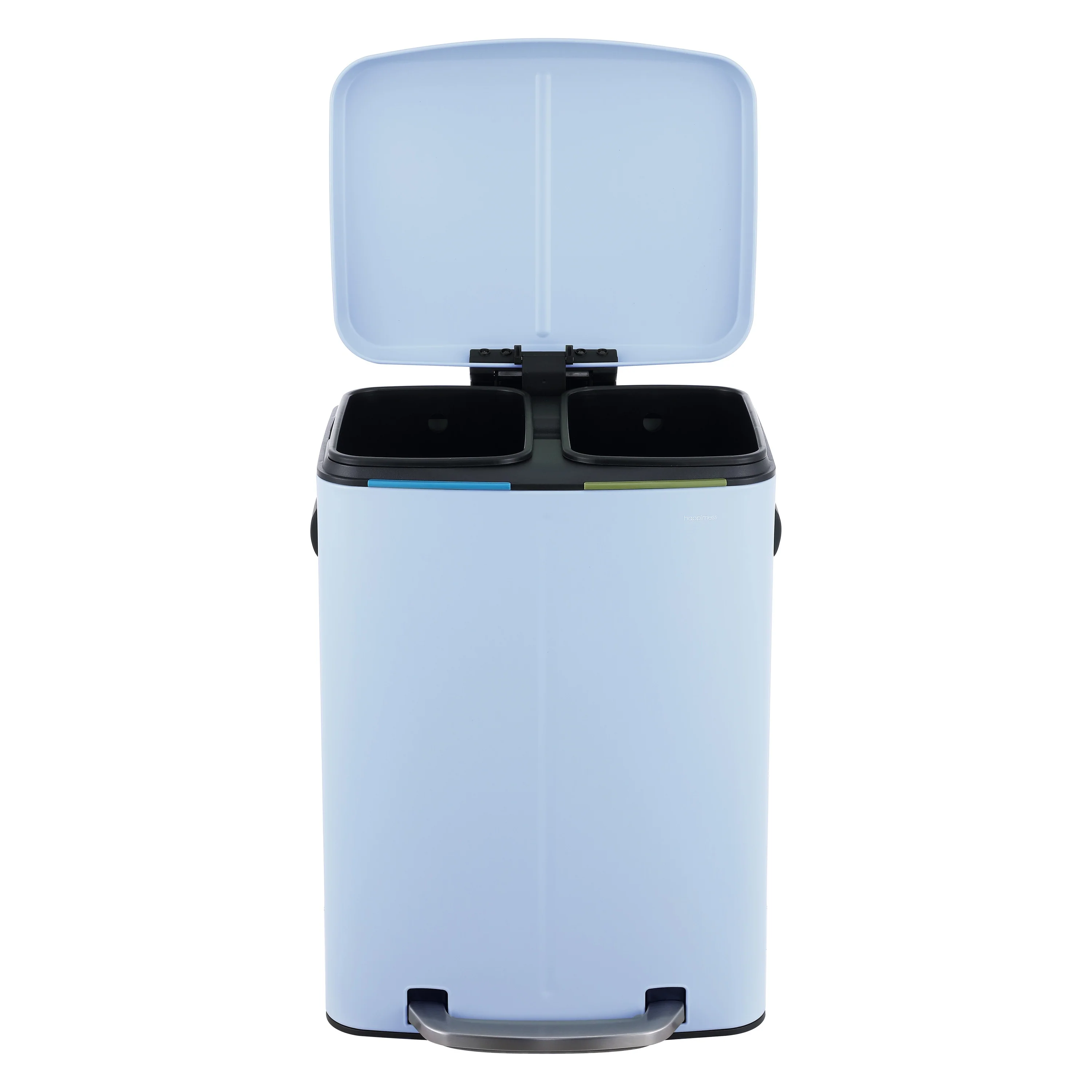 happimess 10.6-Gallon Double Bucket Trash Can with Soft Close Lid