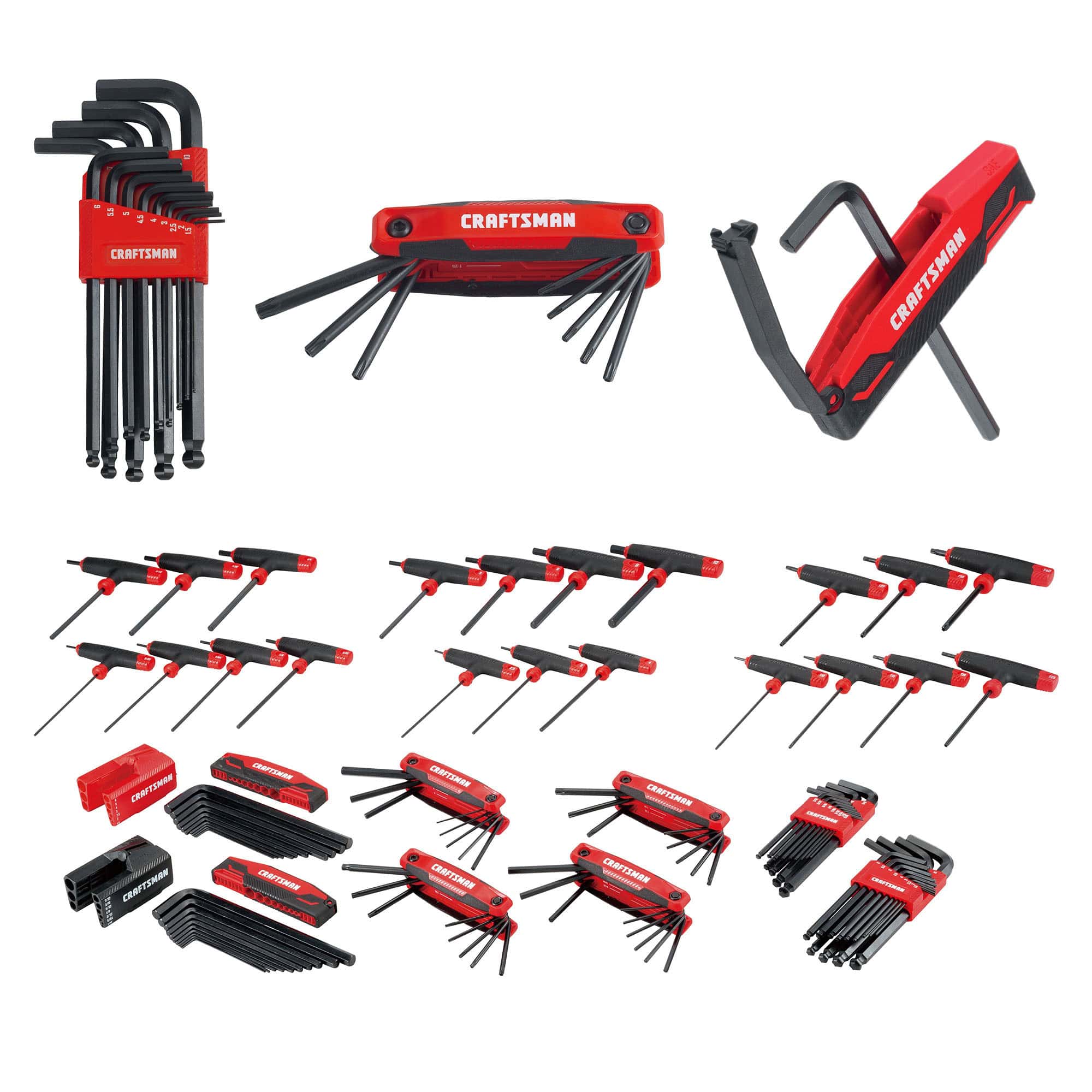 100-key Standard (Sae) and Metric Combination Hex Key Set