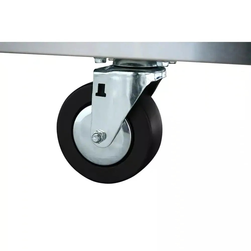 2025 72 in 18-Drawer 24 in. D Mobile Workbench with Solid Wood Top Stainless Steel