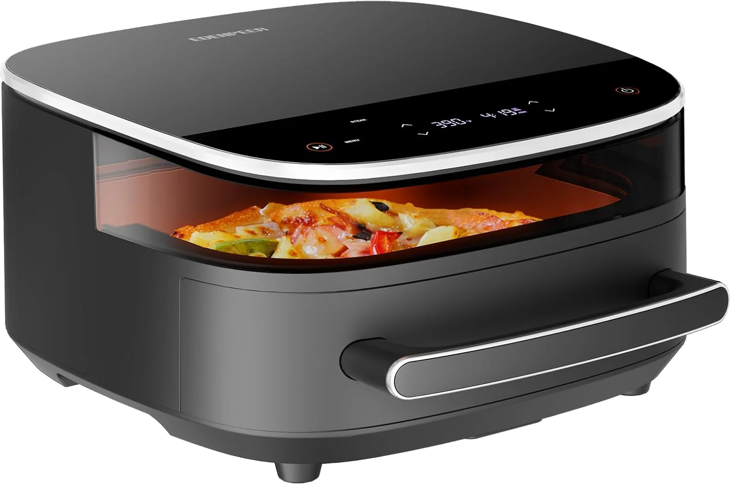 11-piece large air fryer, made of non-toxic material, extremely crispy, air-fried, air-baked, heating, dehydrating. It adopts the ultimate crispy technology of 450°F and has a capacity of 6 liters.