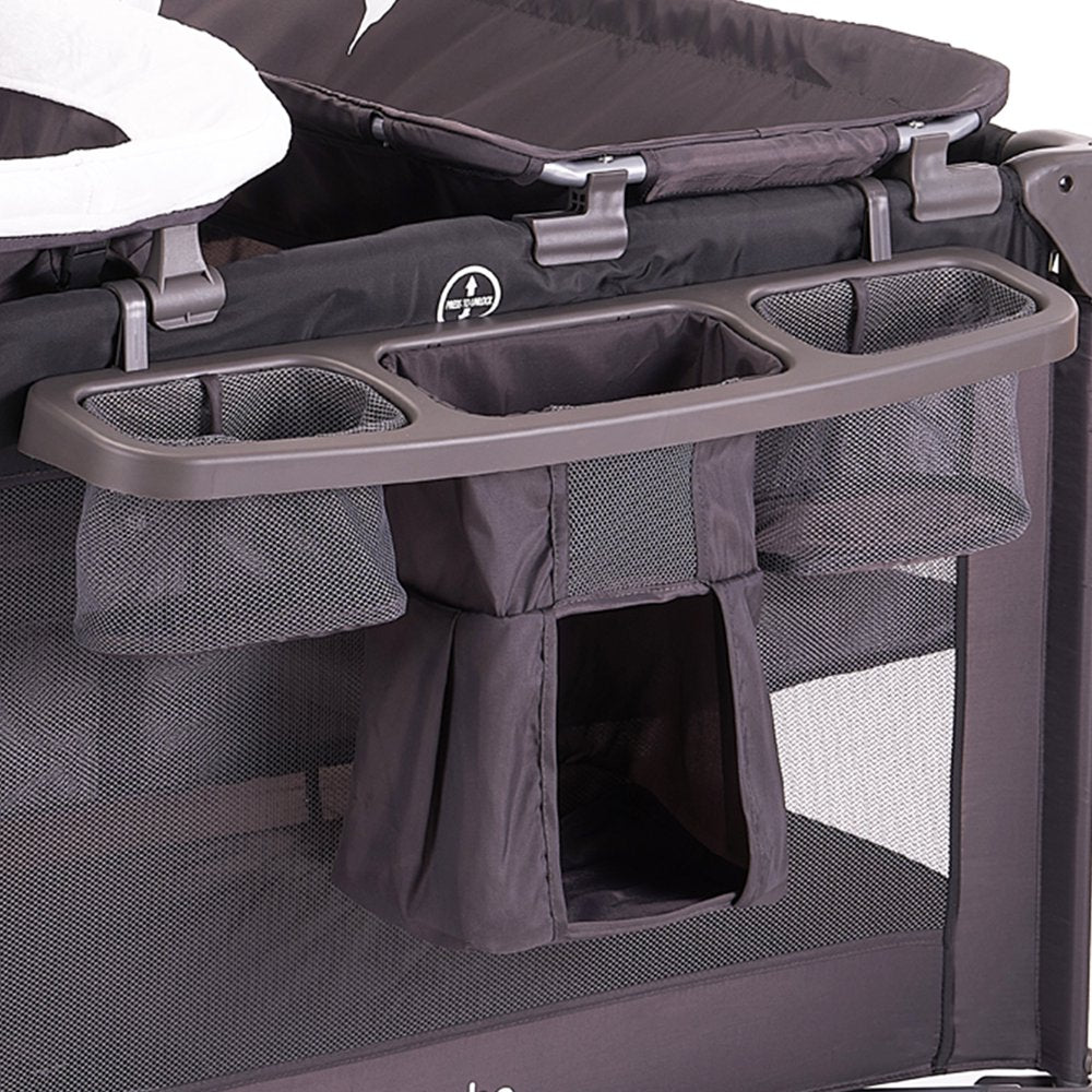 Pamo Babe Unisex Nursery Center Playard with Bassinet & Changing Table