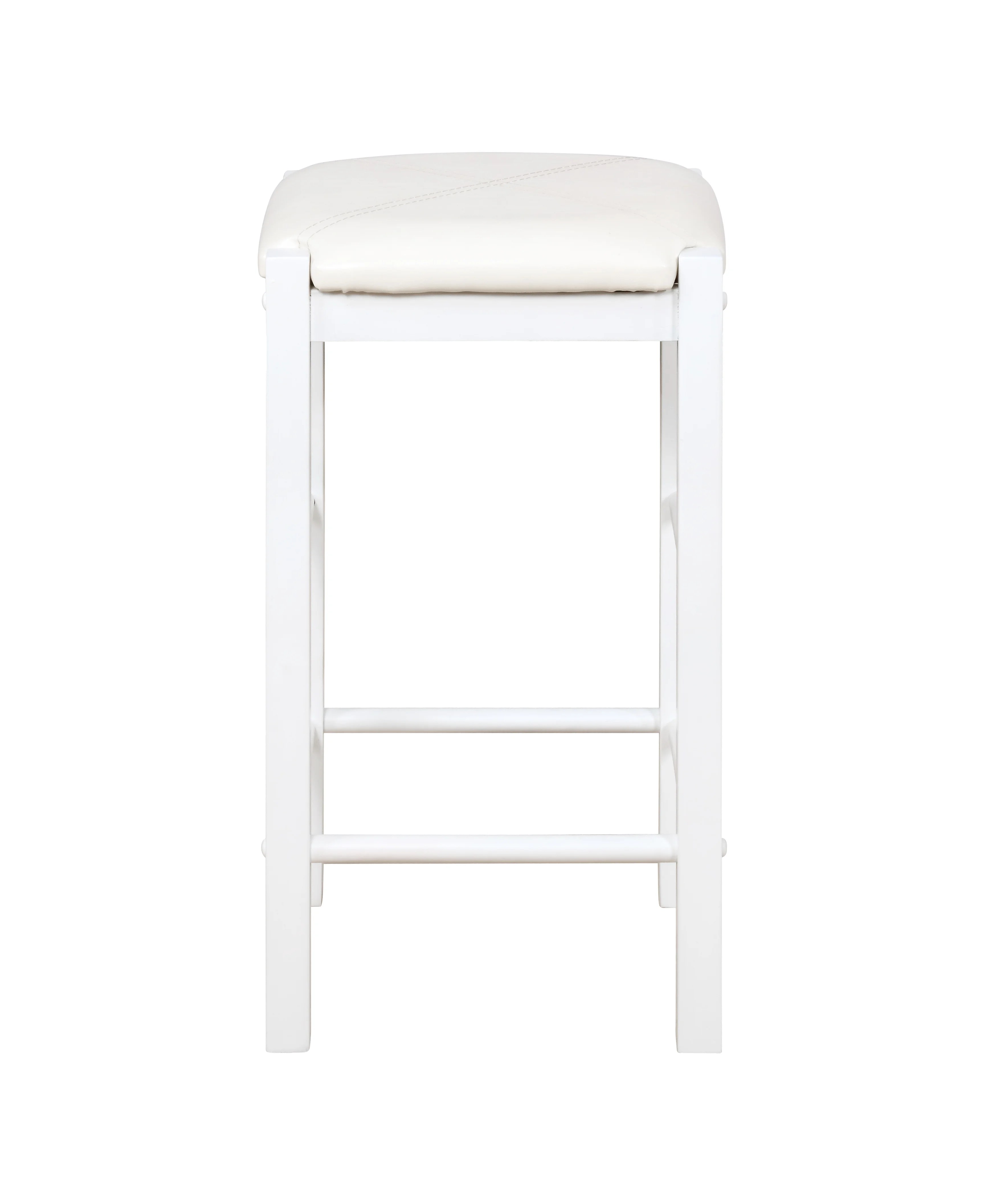 Linon Lancer 3-Piece Casual Dining Tavern Set, 25′′ Seat Height, White Finish with White Fabric