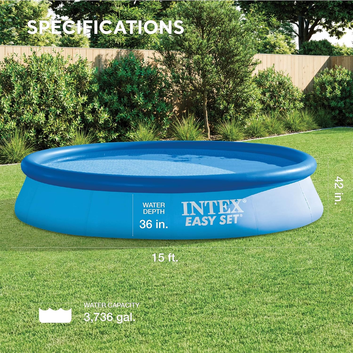 28167Eh Easy Set Inflatable Pool 15ft x 48in