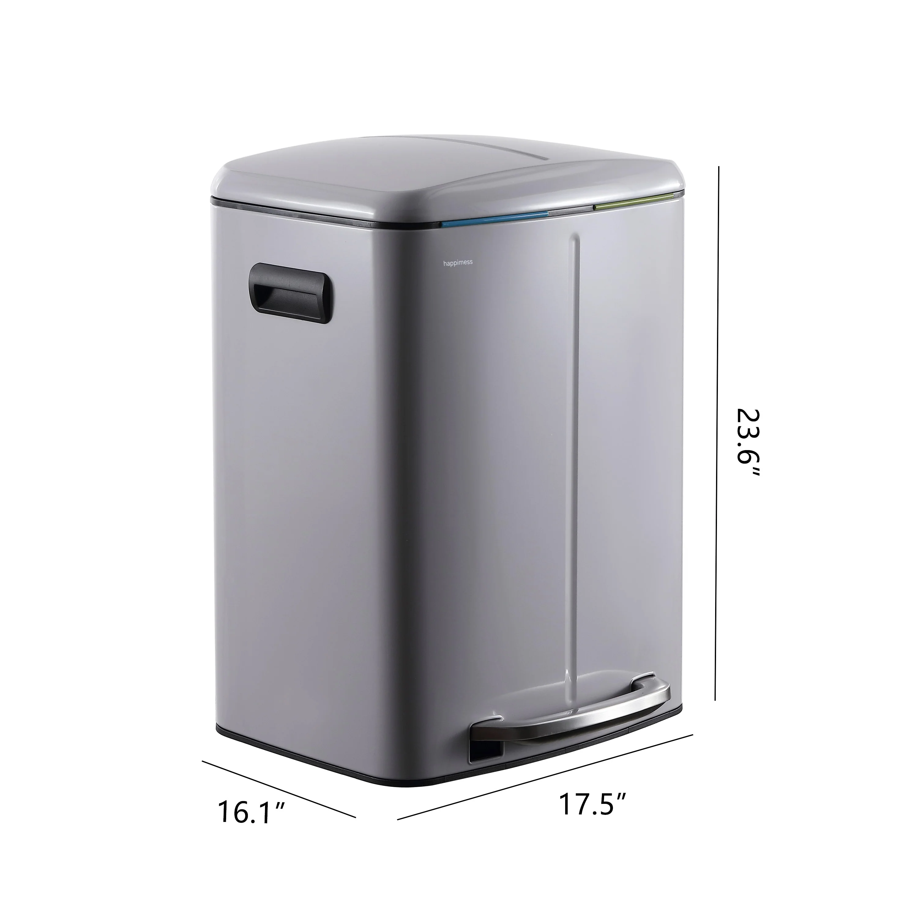 happimess 10.6-Gallon Double Bucket Trash Can with Soft Close Lid